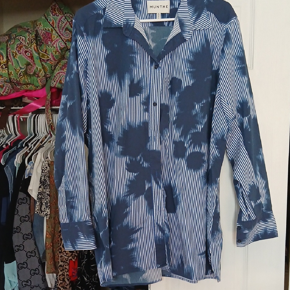 Blue Patterned Womens Shirt